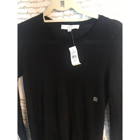 Ann Taylor Sz XXS Black Sheath‎ Knit Sweater Dress Wool Blend NWT.   G - Picture 4 of 5